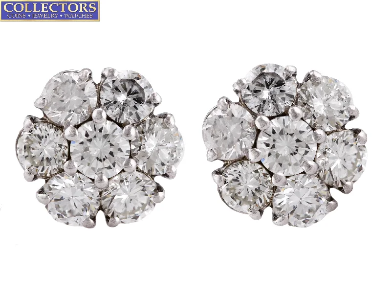 Premium Jewelry Now Available At Special Discounts Stunning Ladies Estate 14K White Gold 4.45ctw Diamond Cluster Stud Earrings Premium Jewelry Now Available At Special Discounts Stunning Ladies Estate 14K White Gold 4.45ctw Diamond Cluster Stud Earrings