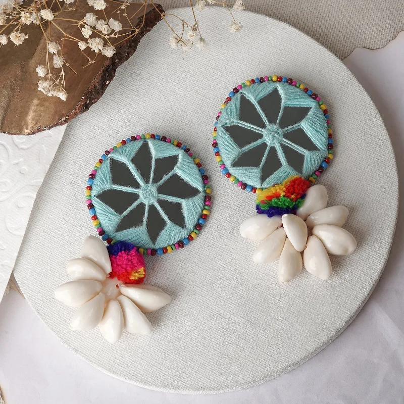 Exclusive Jewelry Sale – Shine For Less Teejh Abhigita Blue Fabric and Mirror Earring Exclusive Jewelry Sale – Shine For Less Teejh Abhigita Blue Fabric and Mirror Earring