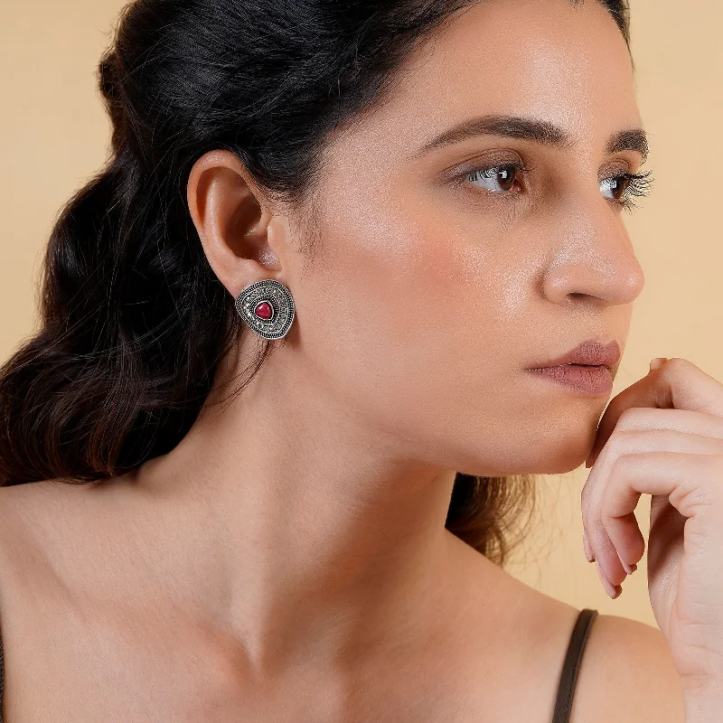 Flash Sale On Stunning Jewelry – Limited Stock Available Teejh Bhairavi Silver Mehroon Stud Flash Sale On Stunning Jewelry – Limited Stock Available Teejh Bhairavi Silver Mehroon Stud