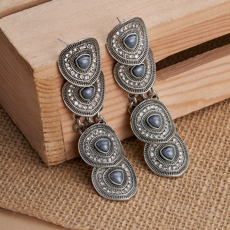 Breathtaking Jewelry, Breathtaking Prices Teejh Divika Silver Grey Earring