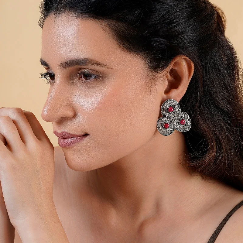 Special Sale On Handcrafted Jewelry – Shop Today Teejh Tanisi Silver Mehroon Stud