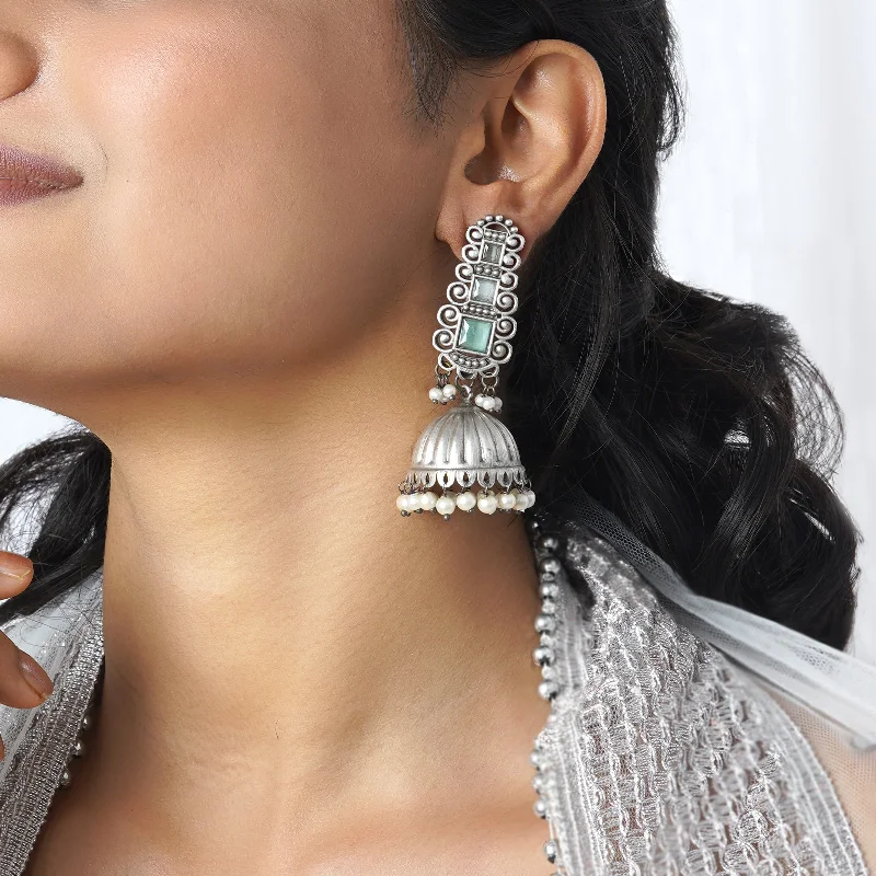Premium Jewelry Now Available At Special Discounts Teejh Vaanya Mint Green Silver Oxidised Earring Premium Jewelry Now Available At Special Discounts Teejh Vaanya Mint Green Silver Oxidised Earring