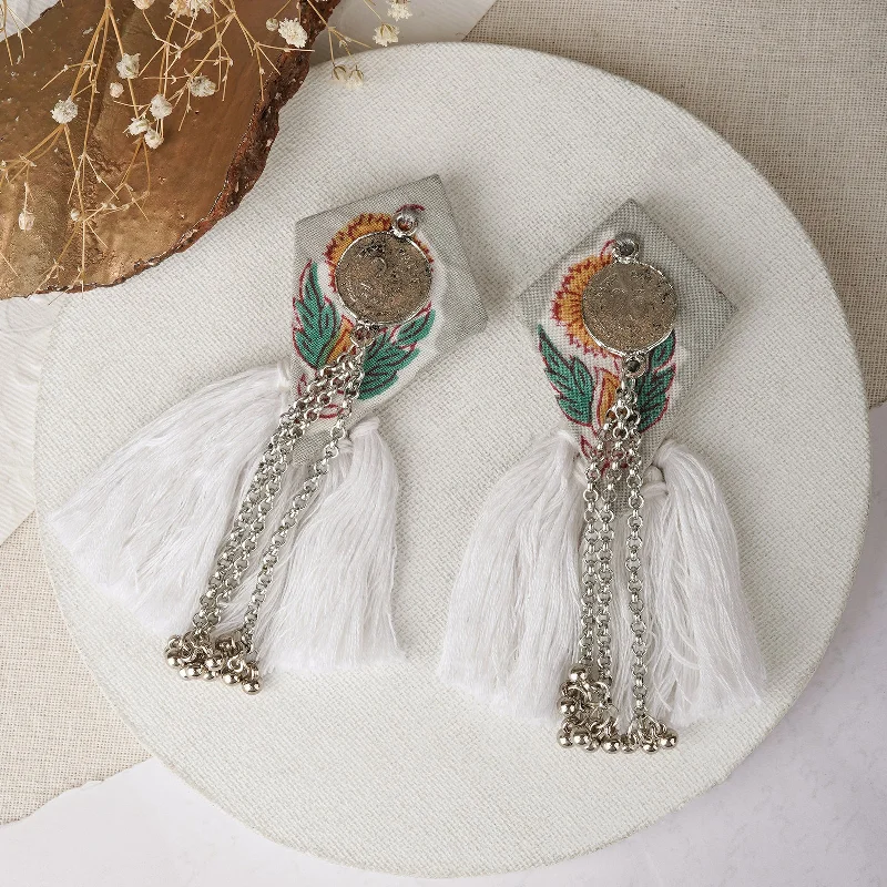 Affordable Glamour – Premium Jewelry For Less Teejh Vallari Grey Tassel Earring