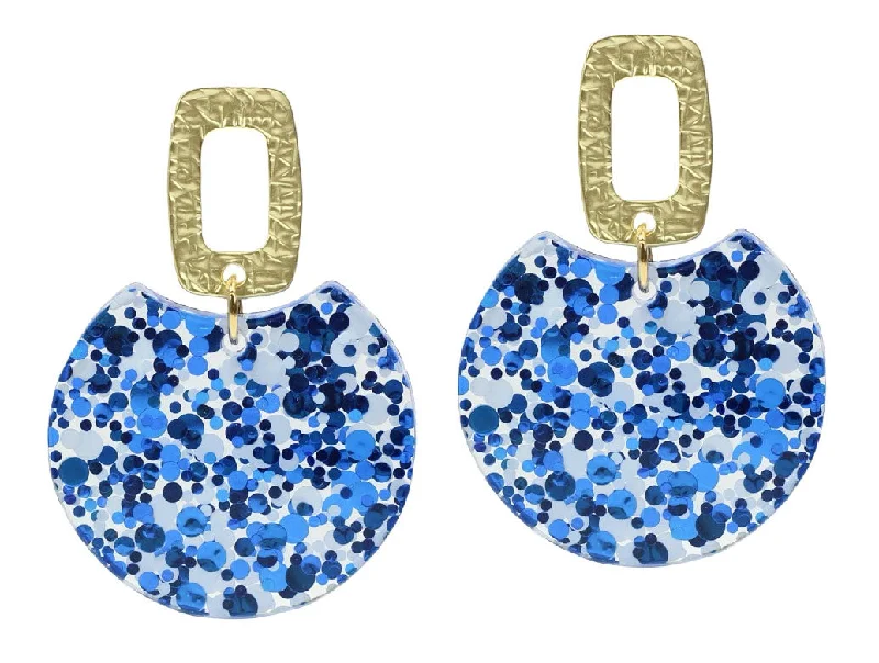 Timeless Jewelry, Timeless Savings – Don't Wait The Leighton Earring - Blue + White Glitter Timeless Jewelry, Timeless Savings – Don't Wait The Leighton Earring - Blue + White Glitter