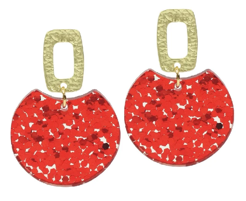 Affordable Elegance – Premium Jewelry At Special Prices The Leighton Earring - Red Glitter Affordable Elegance – Premium Jewelry At Special Prices The Leighton Earring - Red Glitter