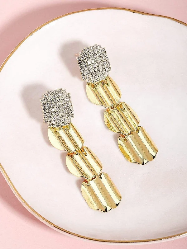 Huge Savings On Timeless Jewelry Collections TOKYO TALKIES X Rubans Gold Plated Handcrafted Zircon Stone Drop Earrings Huge Savings On Timeless Jewelry Collections TOKYO TALKIES X Rubans Gold Plated Handcrafted Zircon Stone Drop Earrings