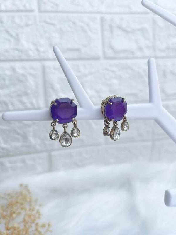 Exclusive Online Discounts On Stylish Jewelry Twinkle Kundan Stud Earrings Purple