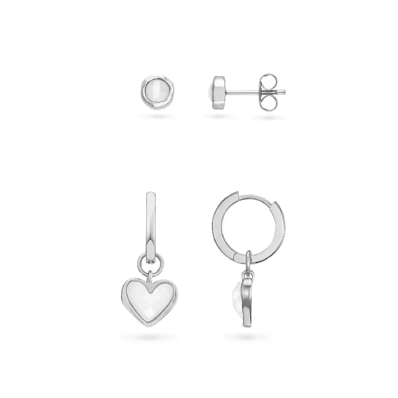 Don't Miss Out On Bestselling Jewelry At Special Prices White Quartz Heart & Stud Earrings Bundle (Silver) Don't Miss Out On Bestselling Jewelry At Special Prices White Quartz Heart & Stud Earrings Bundle (Silver)