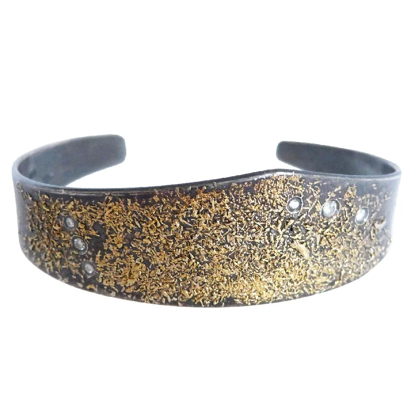 Trending Jewelry Styles Now At Limited-Time Discounts Asymmetrical Cuff - 22k Gold, Oxidized Silver + Reclaimed Diamonds Trending Jewelry Styles Now At Limited-Time Discounts Asymmetrical Cuff - 22k Gold, Oxidized Silver + Reclaimed Diamonds