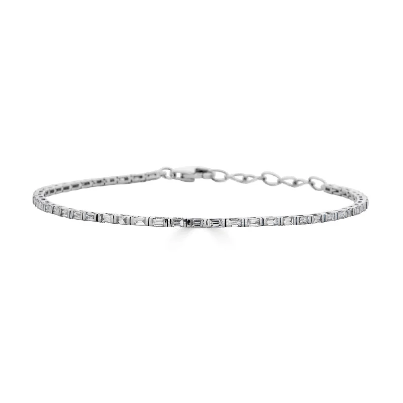 Luxury Jewelry At Unbeatable Discounts Baguette Diamond Skinny Bracelet