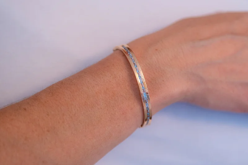 The Biggest Jewelry Sale Of The Year Is Here Channel Set Aquamarine Rose Gold Bangle The Biggest Jewelry Sale Of The Year Is Here Channel Set Aquamarine Rose Gold Bangle