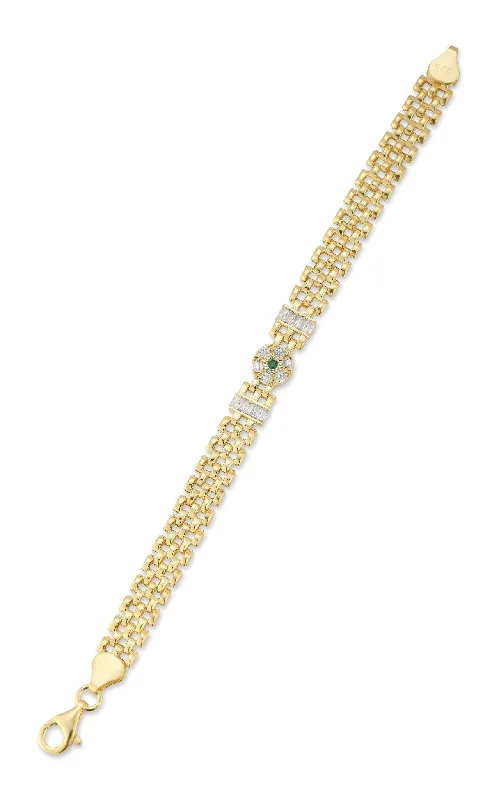 Dainty Floral Jewelry For Feminine Elegance CZ Panther Link Bracelet