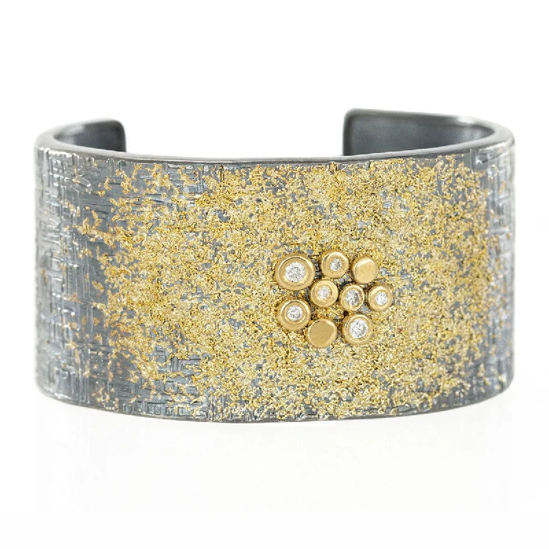 Affordable Glamour – Premium Jewelry At Special Prices Dusted Bauble Cuff - 22ky, 18ky, Oxidized Silver + VS Diamonds Affordable Glamour – Premium Jewelry At Special Prices Dusted Bauble Cuff - 22ky, 18ky, Oxidized Silver + VS Diamonds