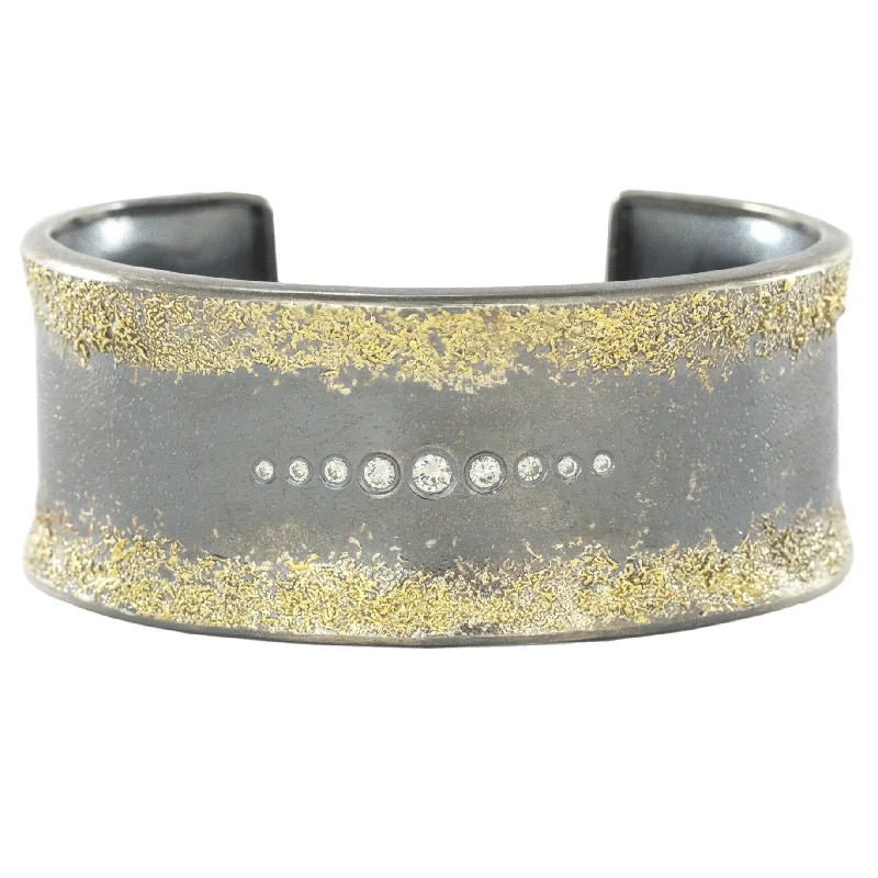 Sparkle On A Budget – Fine Jewelry For Less Dusted Horizon Cuff- 22k Gold, Oxidized Silver + VS Diamonds Sparkle On A Budget – Fine Jewelry For Less Dusted Horizon Cuff- 22k Gold, Oxidized Silver + VS Diamonds