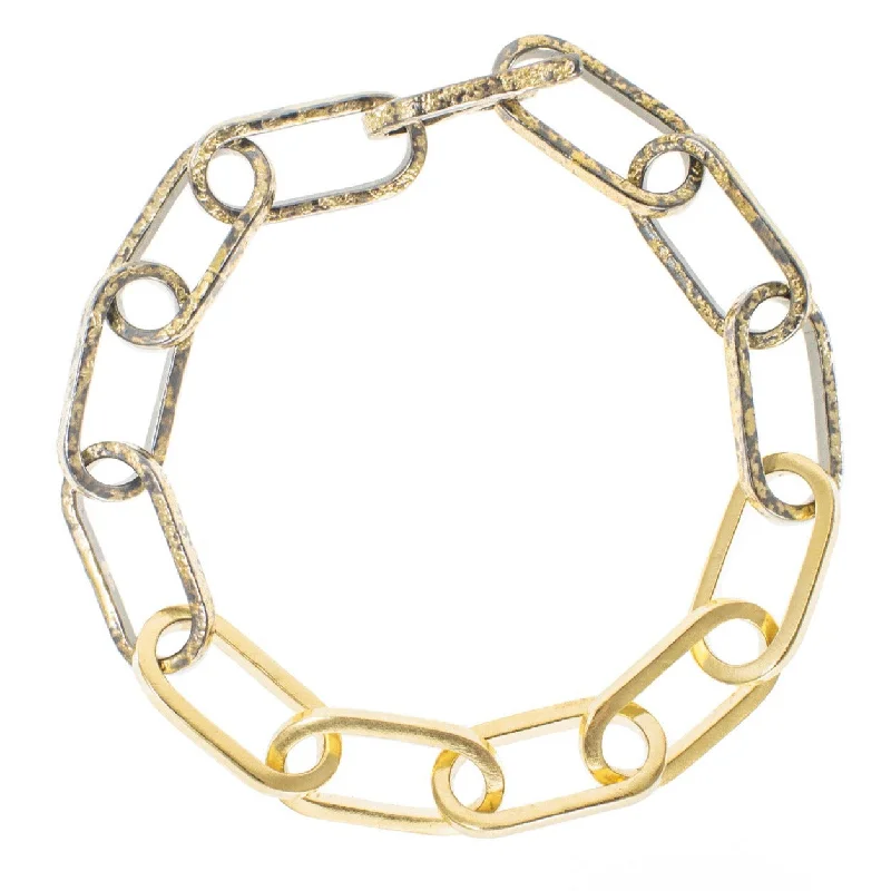 Shine Without Limits – Jewelry Sale Happening Now Lyrical Chain Bracelet - 22ky, 18ky + Oxidized Silver Shine Without Limits – Jewelry Sale Happening Now Lyrical Chain Bracelet - 22ky, 18ky + Oxidized Silver