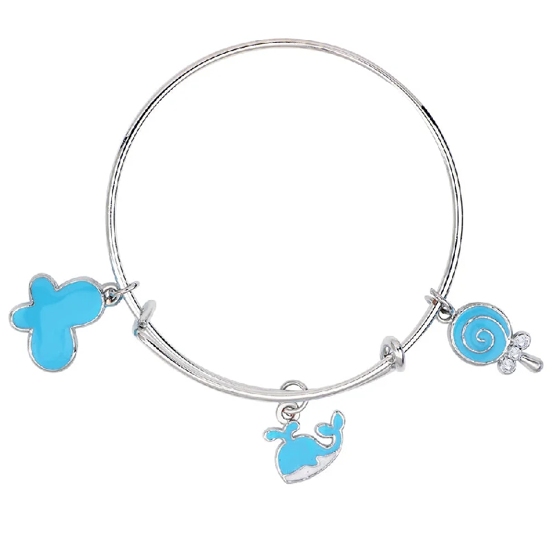 Stunning Jewelry Pieces At The Lowest Prices Ever Mahi Butterfly & Fish Shaped Enamel Work Charm Bracelet with Rhodium Plated for Kids (BRK1100879R) Stunning Jewelry Pieces At The Lowest Prices Ever Mahi Butterfly & Fish Shaped Enamel Work Charm Bracelet with Rhodium Plated for Kids (BRK1100879R)