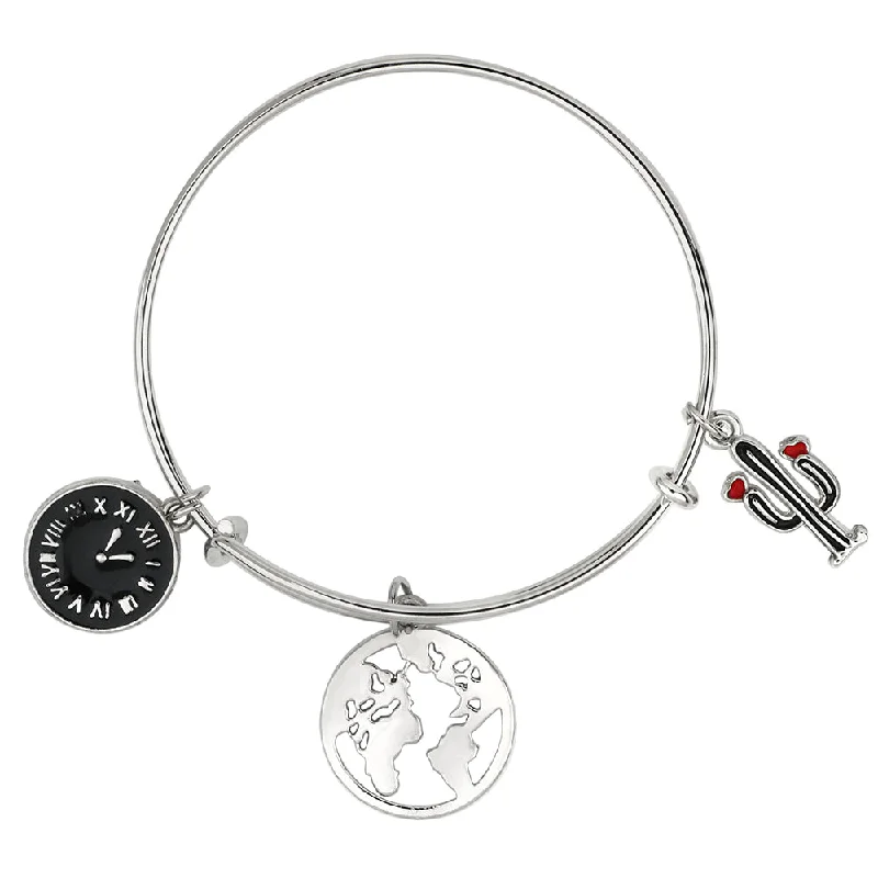 Huge Savings On Premium Jewelry Styles Mahi Cactus & Watch Shaped Rhodium Plated Enamel Work Charms Bracelet for Kids (BRK1100882R) Huge Savings On Premium Jewelry Styles Mahi Cactus & Watch Shaped Rhodium Plated Enamel Work Charms Bracelet for Kids (BRK1100882R)