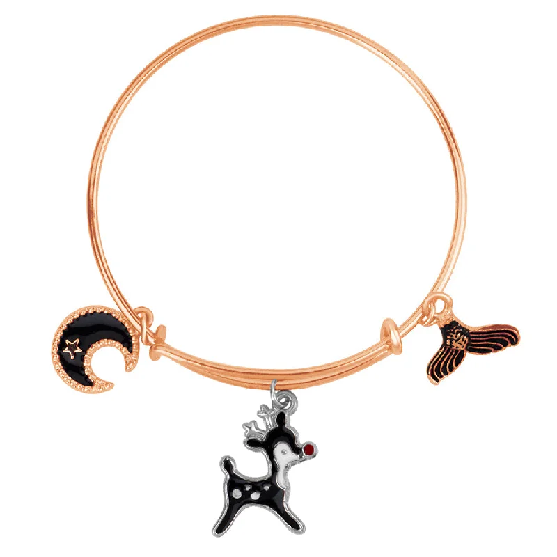 Exclusive Jewelry Sale – Sparkle For Less Mahi Dog & Moon Shaped Enamel Work Charms Kids Bracelets for Girls (BRK1100999M)