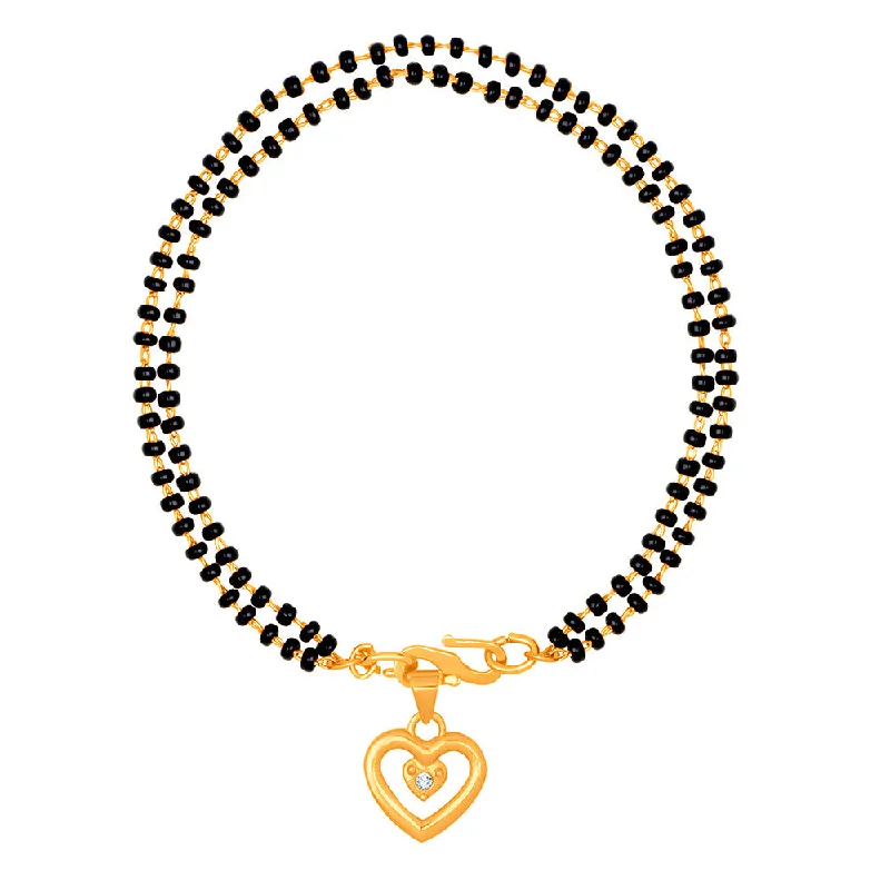 Shop Jewelry That Shines Without The High Price Mahi Dual Chain Heart Charm Mangalsutra Bracelet with Beads and Crystal for Women (BR1100489G) Shop Jewelry That Shines Without The High Price Mahi Dual Chain Heart Charm Mangalsutra Bracelet with Beads and Crystal for Women (BR1100489G)