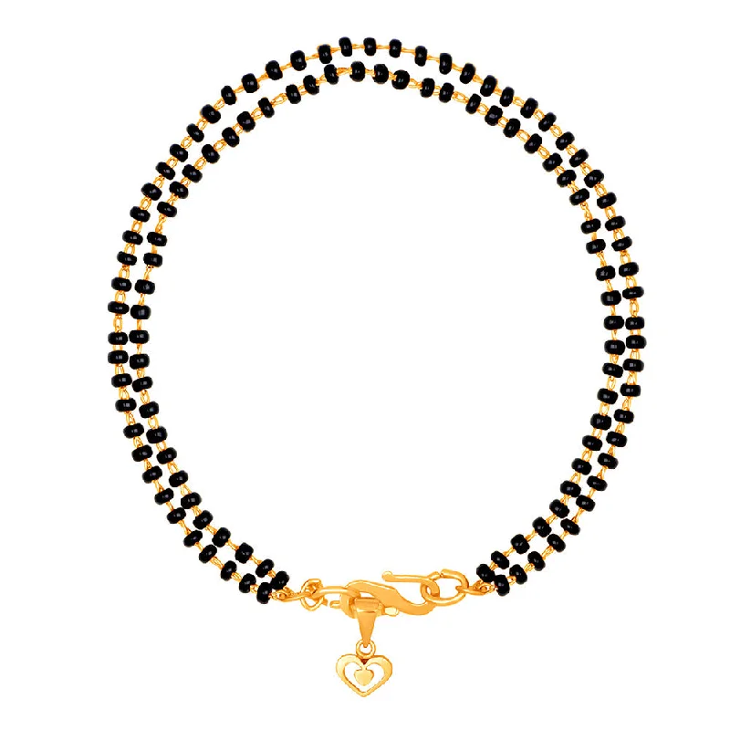 Fine Jewelry, Limited-Time Offers Available Mahi Dual Chain Heart Charm Mangalsutra Bracelet with Beads for Women (BR1100494G)