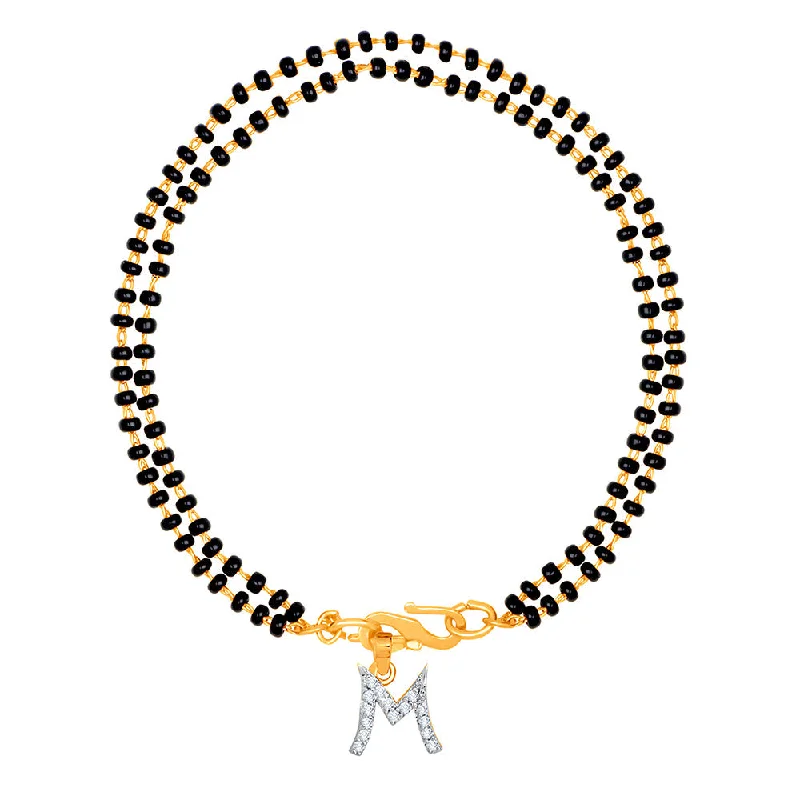 Gorgeous Jewelry, Limited-Time Savings Mahi Dual Chain 'M' Alphabet Initial Mangalsutra Bracelet with Beads and Cubic Zirconia for Women (BR1100499G) Gorgeous Jewelry, Limited-Time Savings Mahi Dual Chain 'M' Alphabet Initial Mangalsutra Bracelet with Beads and Cubic Zirconia for Women (BR1100499G)