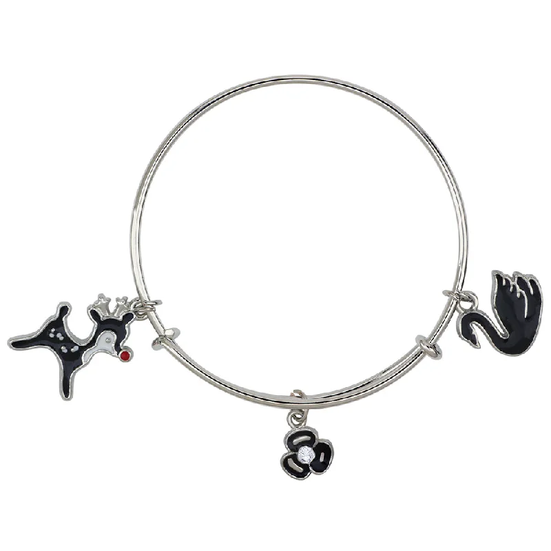 Dainty And Elegant Jewelry Now At Reduced Prices Mahi Duck, Dog & Floral Shaped Rhodium Plated Enamel Work Charms Bracelet for Kids (BRK1100881R) Dainty And Elegant Jewelry Now At Reduced Prices Mahi Duck, Dog & Floral Shaped Rhodium Plated Enamel Work Charms Bracelet for Kids (BRK1100881R)