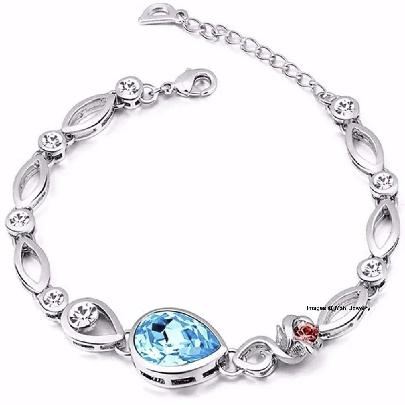 Exclusive Savings On Timeless Jewelry Pieces Mahi Exclusive Designer Bracelet with Crystal - BR1100294RBlu Exclusive Savings On Timeless Jewelry Pieces Mahi Exclusive Designer Bracelet with Crystal - BR1100294RBlu