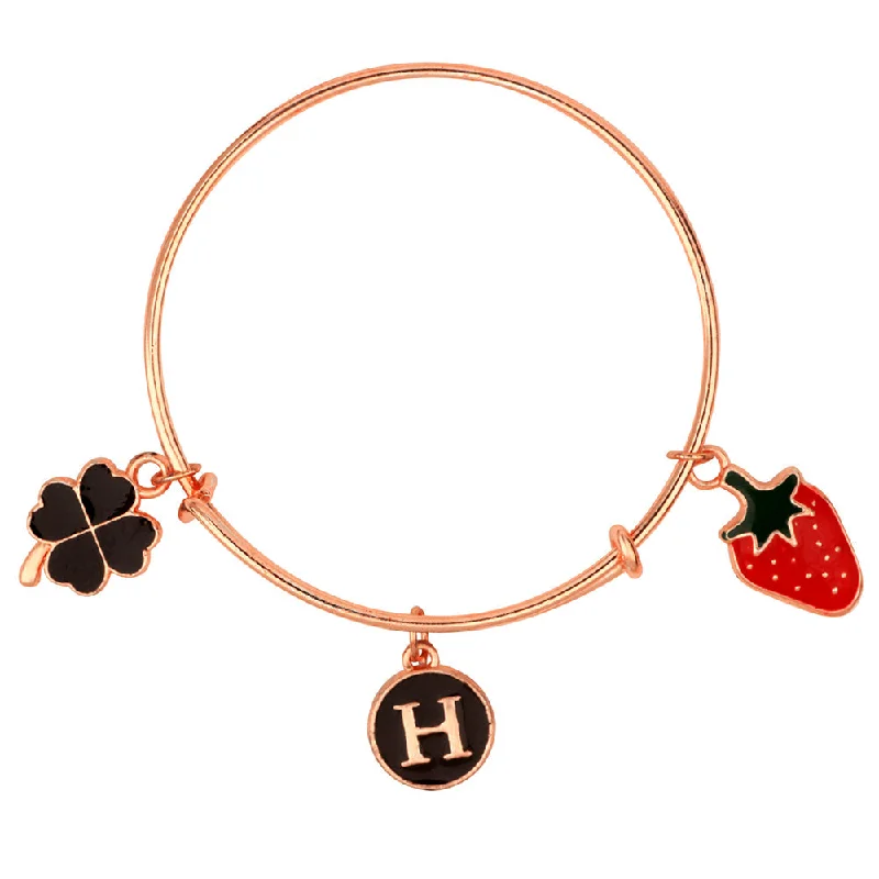 Affordable Glamour – Premium Jewelry For Less Mahi H Letter Floral & Strawberry Shaped Charm Bracelet with Rose Gold Plated for Kids (BRK1100860Z) Affordable Glamour – Premium Jewelry For Less Mahi H Letter Floral & Strawberry Shaped Charm Bracelet with Rose Gold Plated for Kids (BRK1100860Z)
