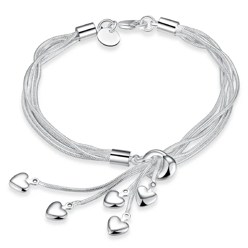 Fashion-Forward Jewelry At Exclusive Discounts Mahi Heart Charm Rhodium Plated Bracelet for Women & Girls - BR1100366R Fashion-Forward Jewelry At Exclusive Discounts Mahi Heart Charm Rhodium Plated Bracelet for Women & Girls - BR1100366R