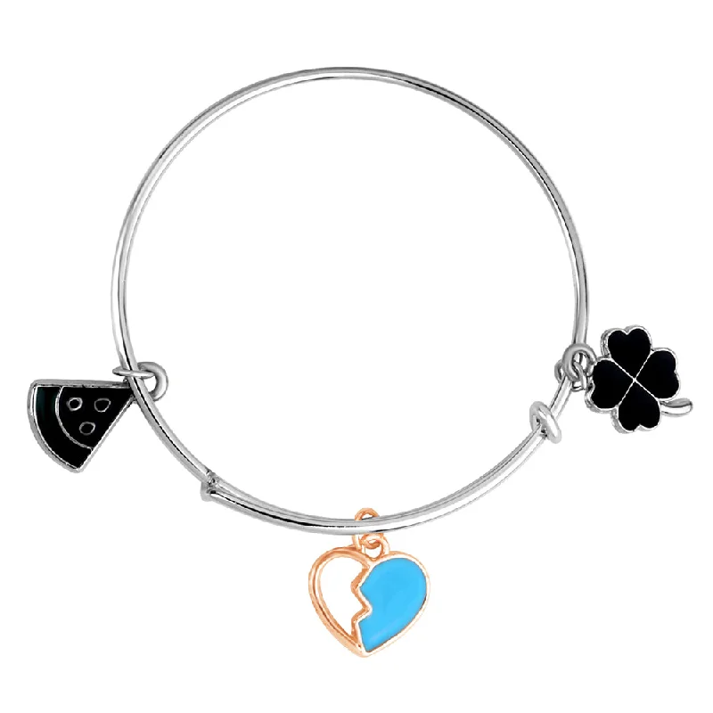Stunning Jewelry At A Fraction Of The Price Mahi Heart Pizza & Floral Shaped Enamel Work Charms Kids Bracelets for Girls (BRK1100968M)