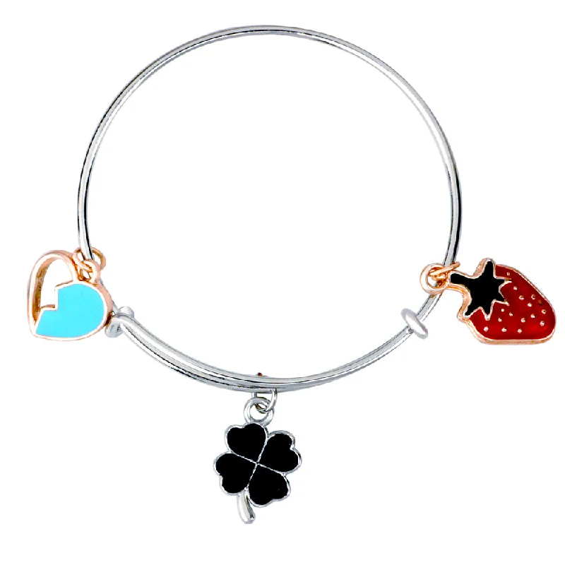 Fashion-Forward Jewelry At Incredible Prices Mahi Heart Strawbery & Floral Shaped Enamel Work Charms Kids Bracelets for Girls (BRK1100988M) Fashion-Forward Jewelry At Incredible Prices Mahi Heart Strawbery & Floral Shaped Enamel Work Charms Kids Bracelets for Girls (BRK1100988M)