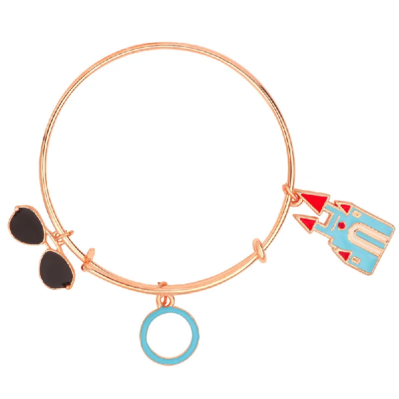 Final Call For Exquisite Jewelry At Reduced Rates Mahi House, Circle & Sunglasess Shaped Enamel Work Charm Bracelet with Rose Gold Plated for Kids (BRK1100873Z) Final Call For Exquisite Jewelry At Reduced Rates Mahi House, Circle & Sunglasess Shaped Enamel Work Charm Bracelet with Rose Gold Plated for Kids (BRK1100873Z)