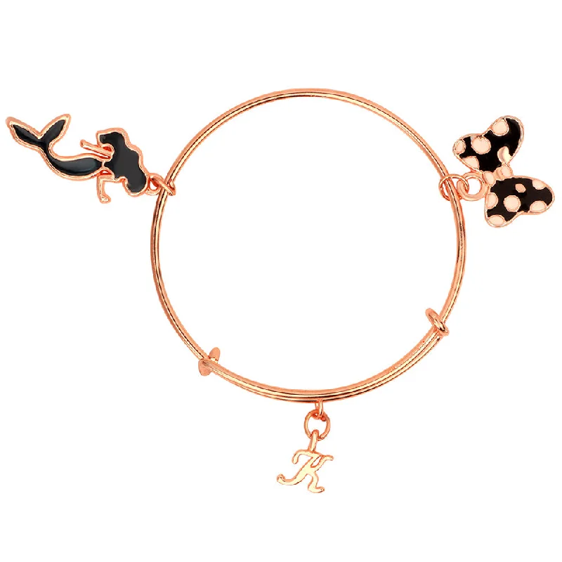 Versatile Layering Jewelry For Effortless Chic Mahi K Letter & Butterfly, Mermaid Shaped Rose Gold Plated Charm Bracelet for Girls (BRK1100833Z) Versatile Layering Jewelry For Effortless Chic Mahi K Letter & Butterfly, Mermaid Shaped Rose Gold Plated Charm Bracelet for Girls (BRK1100833Z)