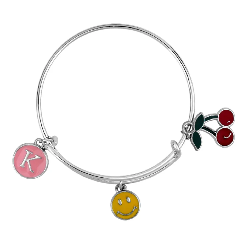 Don't Miss Our Biggest Jewelry Sale Of The Season Mahi K Letter Smiley & Cherry Shaped Rhodium Plated Enamel Work Charms Kids Bracelets for Kids (BRK1100967R) Don't Miss Our Biggest Jewelry Sale Of The Season Mahi K Letter Smiley & Cherry Shaped Rhodium Plated Enamel Work Charms Kids Bracelets for Kids (BRK1100967R)