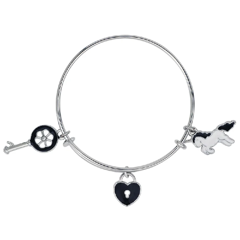 Breathtaking Jewelry At Limited-Time Savings Mahi Key Lock & Unicorn Shaped Rhodium Plated Enamel Work Charms Bracelet for Kids (BRK1100884R) Breathtaking Jewelry At Limited-Time Savings Mahi Key Lock & Unicorn Shaped Rhodium Plated Enamel Work Charms Bracelet for Kids (BRK1100884R)