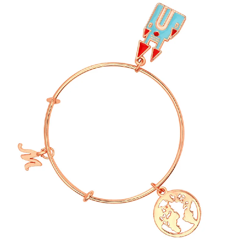 Luxury Handcrafted Jewelry For Elegant Looks Mahi M Letter & House and World Map Shaped Rose Gold Plated Charm Bracelet for Girls (BRK1100840Z) Luxury Handcrafted Jewelry For Elegant Looks Mahi M Letter & House and World Map Shaped Rose Gold Plated Charm Bracelet for Girls (BRK1100840Z)