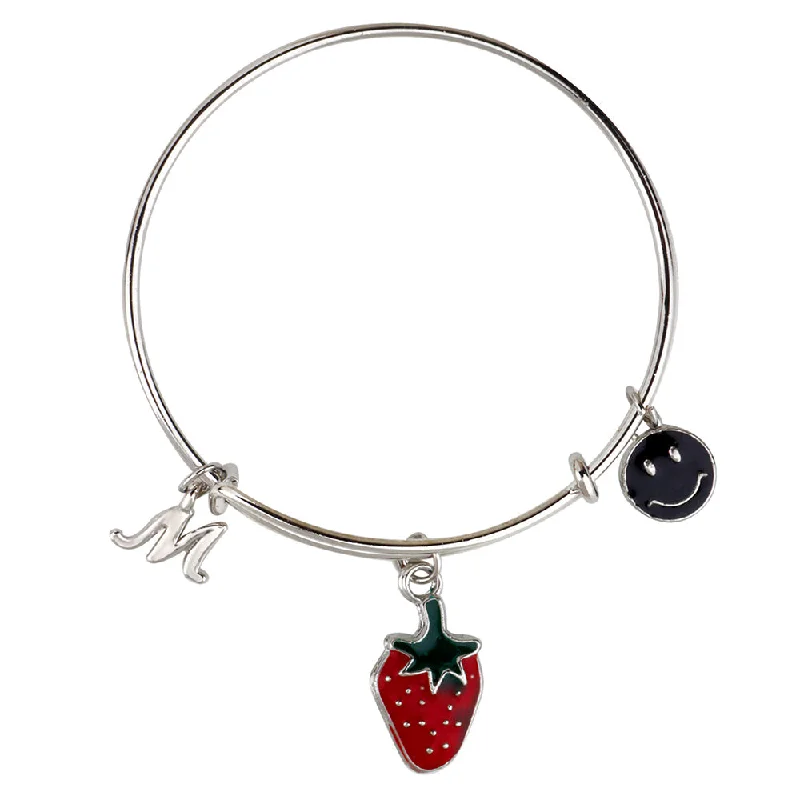 Shop Signature Jewelry Styles At Exclusive Prices Mahi M Letter Strawbery & Smiley Shaped Rhodium Plated Enamel Work Charms Kids Bracelets for Kids (BRK1100918R) Shop Signature Jewelry Styles At Exclusive Prices Mahi M Letter Strawbery & Smiley Shaped Rhodium Plated Enamel Work Charms Kids Bracelets for Kids (BRK1100918R)