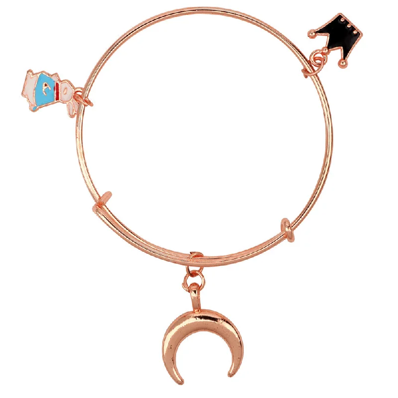 Affordable Elegance – Premium Jewelry At Special Prices Mahi Moon Crown & Rabit Shaped Rose Gold Plated Enamel Work Charms Bracelet for Kids (BRK1100853Z) Affordable Elegance – Premium Jewelry At Special Prices Mahi Moon Crown & Rabit Shaped Rose Gold Plated Enamel Work Charms Bracelet for Kids (BRK1100853Z)