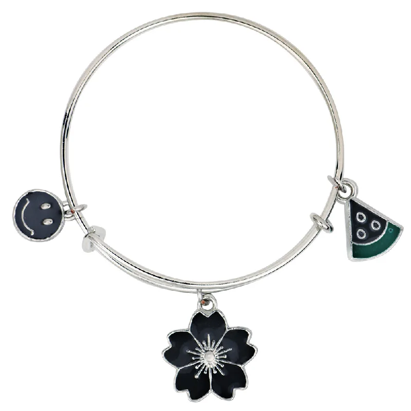 Personalized Jewelry Sale – Unique Gifts At Low Prices Mahi Pizza, Smiley & Floral Shaped Enamel Work Charm Bracelet with Rhodium Plated for Kids (BRK1100887R) Personalized Jewelry Sale – Unique Gifts At Low Prices Mahi Pizza, Smiley & Floral Shaped Enamel Work Charm Bracelet with Rhodium Plated for Kids (BRK1100887R)