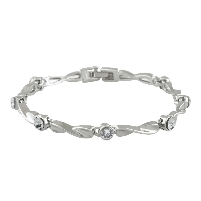 Elevate Your Jewelry Collection With Limited-Time Savings Mahi Rhodium Plated Delicate White Crystal Bracelet for girls and women - BR1100341RWhi Elevate Your Jewelry Collection With Limited-Time Savings Mahi Rhodium Plated Delicate White Crystal Bracelet for girls and women - BR1100341RWhi