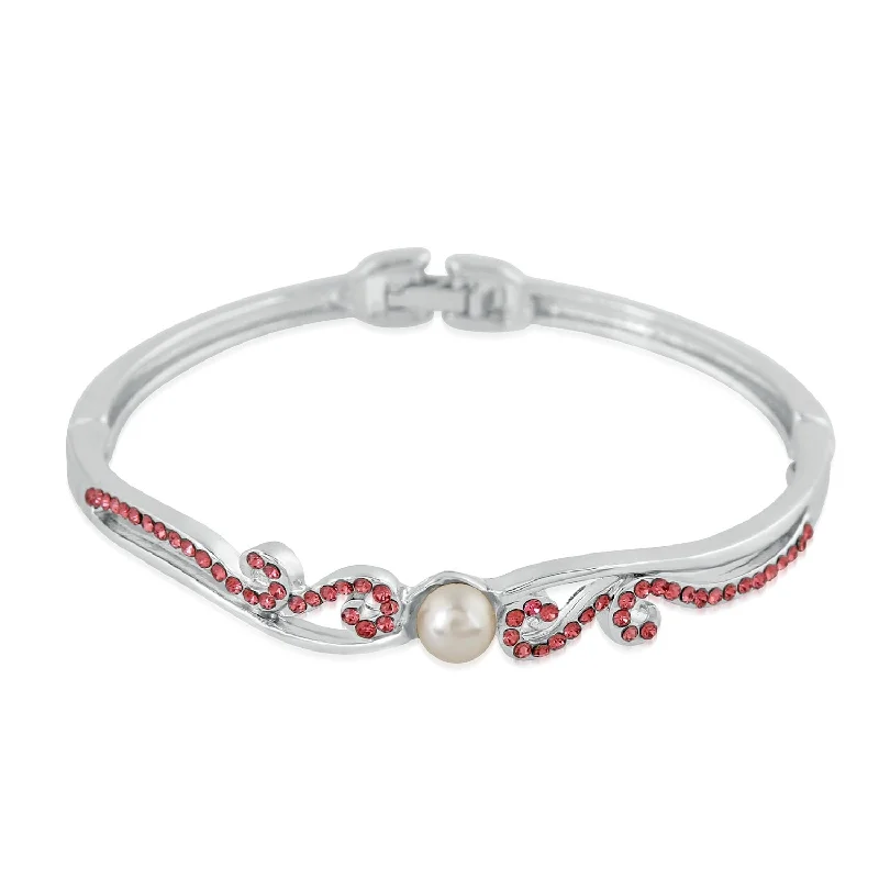 Must-Have Jewelry At Unbelievable Discounts Mahi Rhodium Plated Exquisite Designer Crystal Bracelet for girls and women - BR2100362R Must-Have Jewelry At Unbelievable Discounts Mahi Rhodium Plated Exquisite Designer Crystal Bracelet for girls and women - BR2100362R