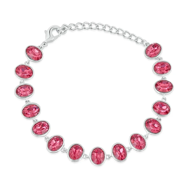 Breathtaking Jewelry At Limited-Time Savings Mahi Rhodium Plated Gleaming Pink Crystals Adjustable Bracelet for girls and women - BR2100368R Breathtaking Jewelry At Limited-Time Savings Mahi Rhodium Plated Gleaming Pink Crystals Adjustable Bracelet for girls and women - BR2100368R