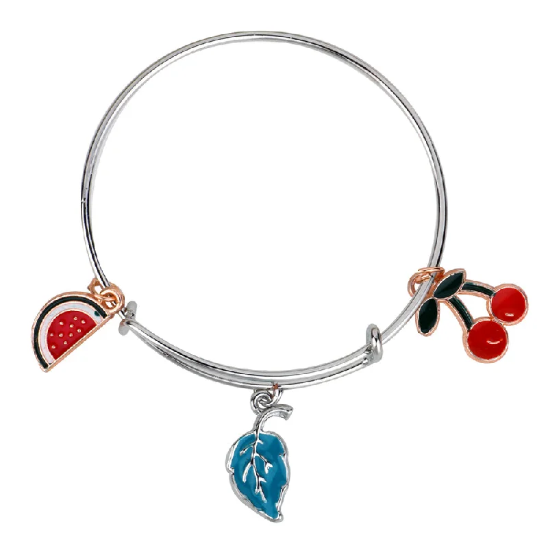 Unmissable Jewelry Clearance – Final Reductions Mahi Rhodium Plated Strawbery Cherry & Leaf Shaped Colorful Enamel Work Charms Kids Bracelets for Kids (BRK1100921M) Unmissable Jewelry Clearance – Final Reductions Mahi Rhodium Plated Strawbery Cherry & Leaf Shaped Colorful Enamel Work Charms Kids Bracelets for Kids (BRK1100921M)