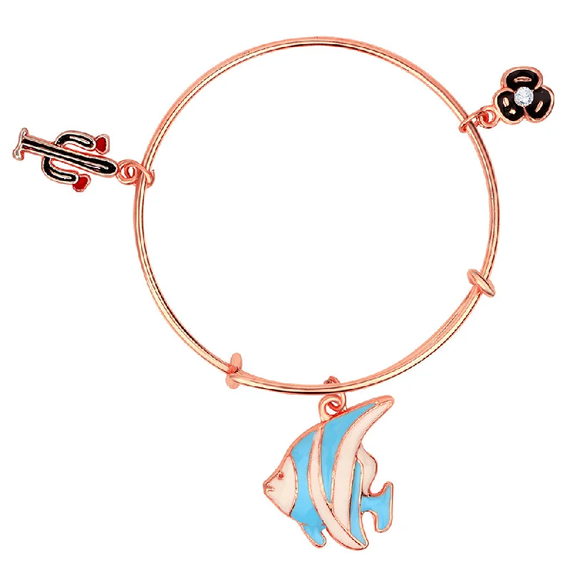 Romantic Heart-Shaped Jewelry For Special Gifts Mahi Rose Gold Plated Fish Flower & Cactus Shaped Charms Kids Bracelets for Kids (BRK1100830Z) Romantic Heart-Shaped Jewelry For Special Gifts Mahi Rose Gold Plated Fish Flower & Cactus Shaped Charms Kids Bracelets for Kids (BRK1100830Z)