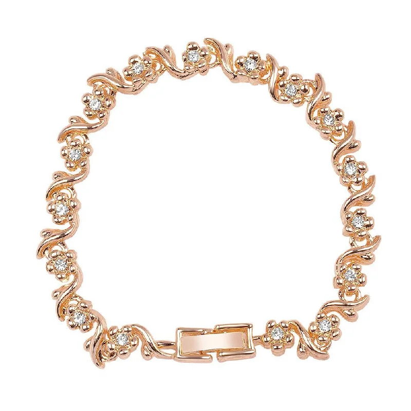 Shop Dazzling Rings, Earrings, And More At Special Discounts Mahi Rose Gold Plated Floral and Leaves Bracelet with Crystal for Women (BR1100455ZWhi) Shop Dazzling Rings, Earrings, And More At Special Discounts Mahi Rose Gold Plated Floral and Leaves Bracelet with Crystal for Women (BR1100455ZWhi)