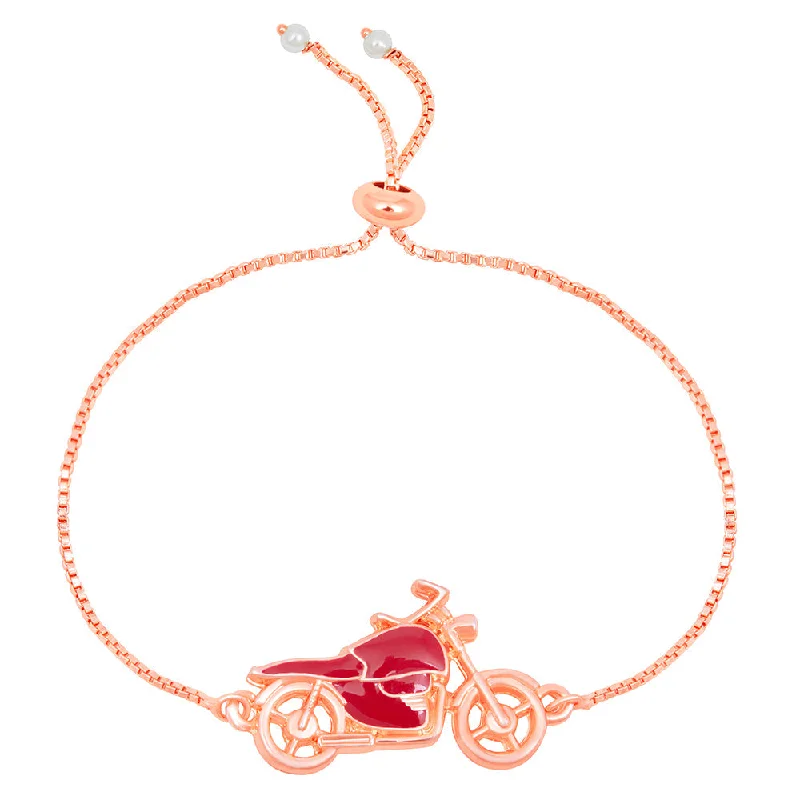 Exclusive Savings On Timeless Jewelry Pieces Mahi Rose Gold Plated Red Mee Work Bike Lover Adjustable Bracelet for Women (BR1101020ZRed) Exclusive Savings On Timeless Jewelry Pieces Mahi Rose Gold Plated Red Mee Work Bike Lover Adjustable Bracelet for Women (BR1101020ZRed)