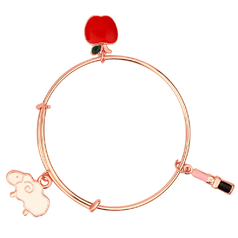 Exclusive Online Discounts On Stylish Jewelry Mahi Rose Gold Ship & Apple Shaped Colorful Enamel Work Charms Girls Bracelets (BRK1100824Z) Exclusive Online Discounts On Stylish Jewelry Mahi Rose Gold Ship & Apple Shaped Colorful Enamel Work Charms Girls Bracelets (BRK1100824Z)