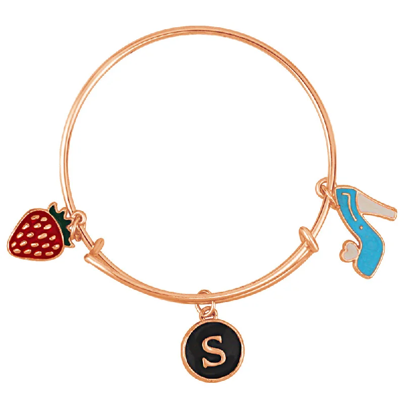 Exclusive Jewelry Offers – Sparkle For Less Mahi S Letter Sandal & Strawbery Shaped Rose Gold Plated Enamel Work Charms Kids Bracelets for Kids (BRK1100978Z) Exclusive Jewelry Offers – Sparkle For Less Mahi S Letter Sandal & Strawbery Shaped Rose Gold Plated Enamel Work Charms Kids Bracelets for Kids (BRK1100978Z)