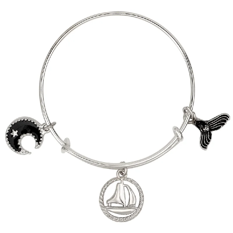 Upgrade Your Jewelry Collection For Less Mahi Ship & Moon Shaped Enamel Work Charm Bracelet with Rhodium Plated for Kids (BRK1100898R) Upgrade Your Jewelry Collection For Less Mahi Ship & Moon Shaped Enamel Work Charm Bracelet with Rhodium Plated for Kids (BRK1100898R)
