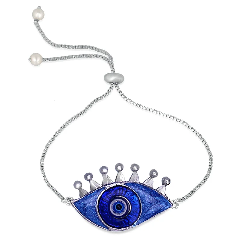 Make Your Outfit Shine With Discounted Jewelry Mahi Silver Color Blue Meenakari work Evil Eye Adjustable Bracelet for Girls (BR1100467R) Make Your Outfit Shine With Discounted Jewelry Mahi Silver Color Blue Meenakari work Evil Eye Adjustable Bracelet for Girls (BR1100467R)